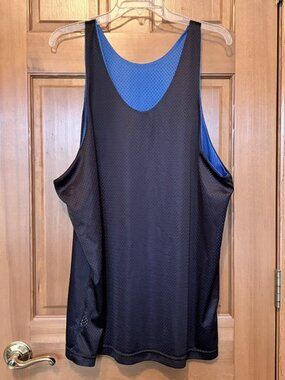 Men's Pro Spirit Reversible Black Blue Nylon Tank Size XL